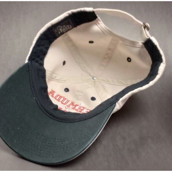 BERMUDA BDA lettering stitched JHATS distressed beige Embroidered Baseball Cap - Picture 7 of 8